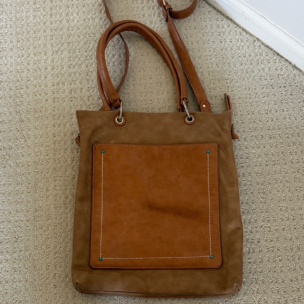 Shiraleah Tan Tote Bag with Front Pocket